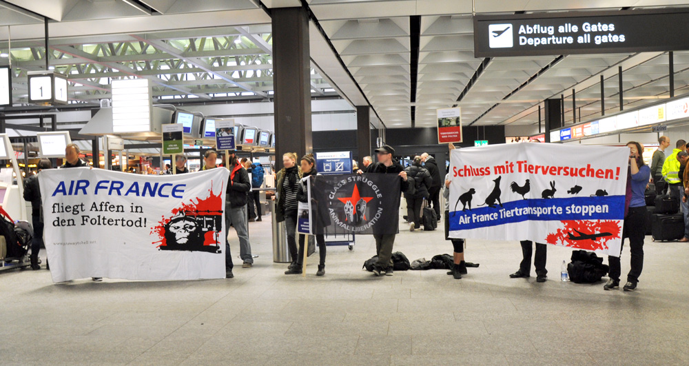Kundgebung gegen Air France-KLM
