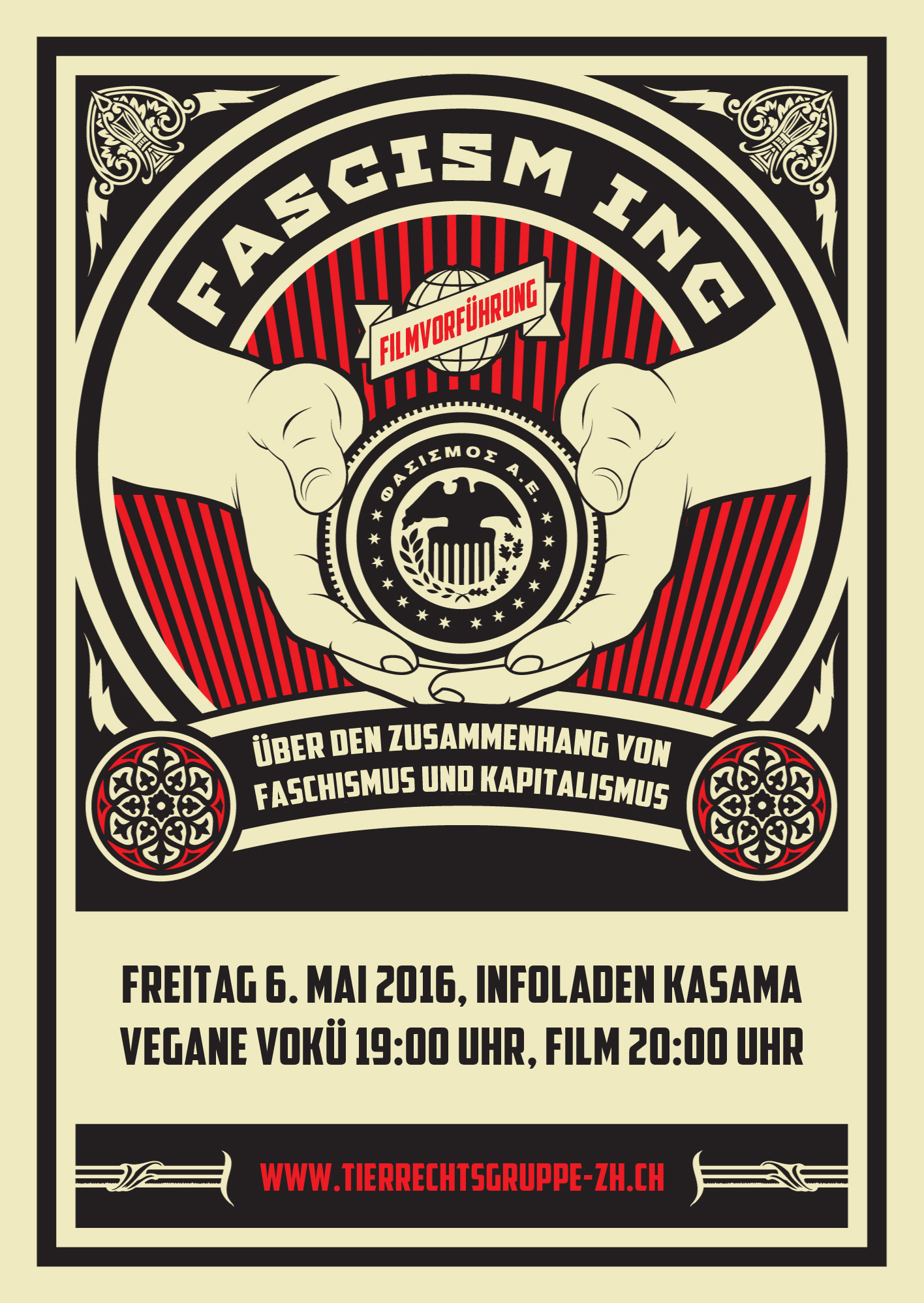 1. Mai 2016 Tierbefreiung Zürich Film Fascism Inc Vegan Cafe Mai