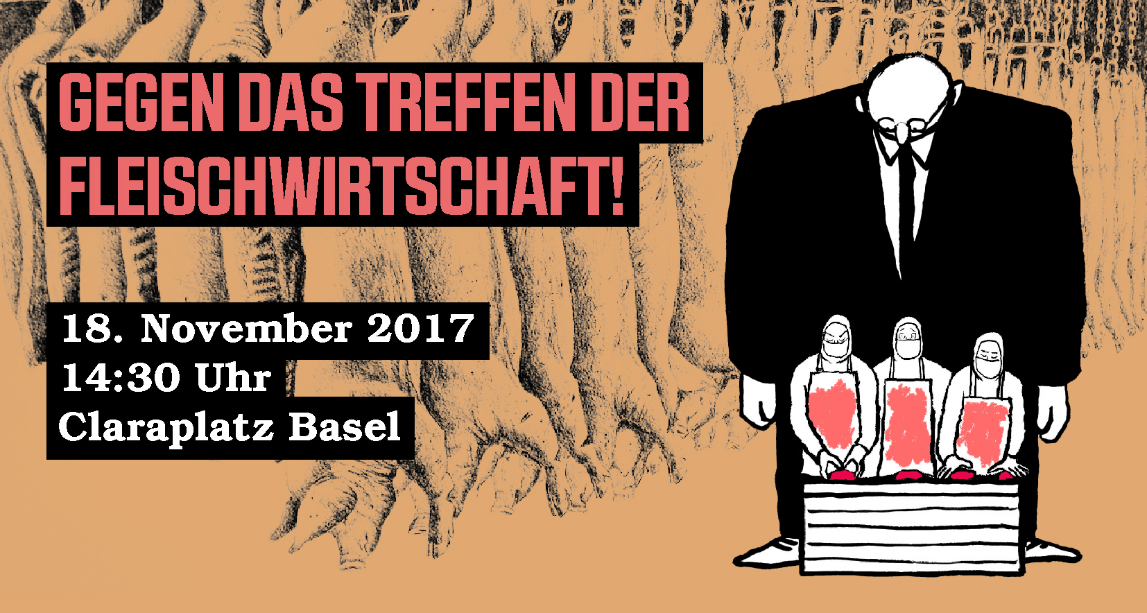 Demo Kundgebung Mefa Basel 2017 Messe Fleischindustrie